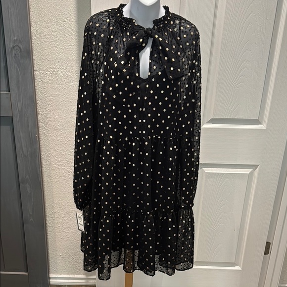 on 34th Dresses & Skirts - Black and gold Mock Neck Tiered Dress